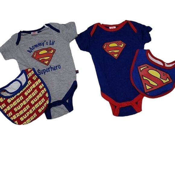 Nwot Superman bodysuits & bib sets - Picture 1 of 1